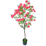 Kunstrozenboom 140 cm - Donkerroze