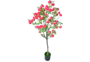 Kunstrozenboom 140 cm - Donkerroze
