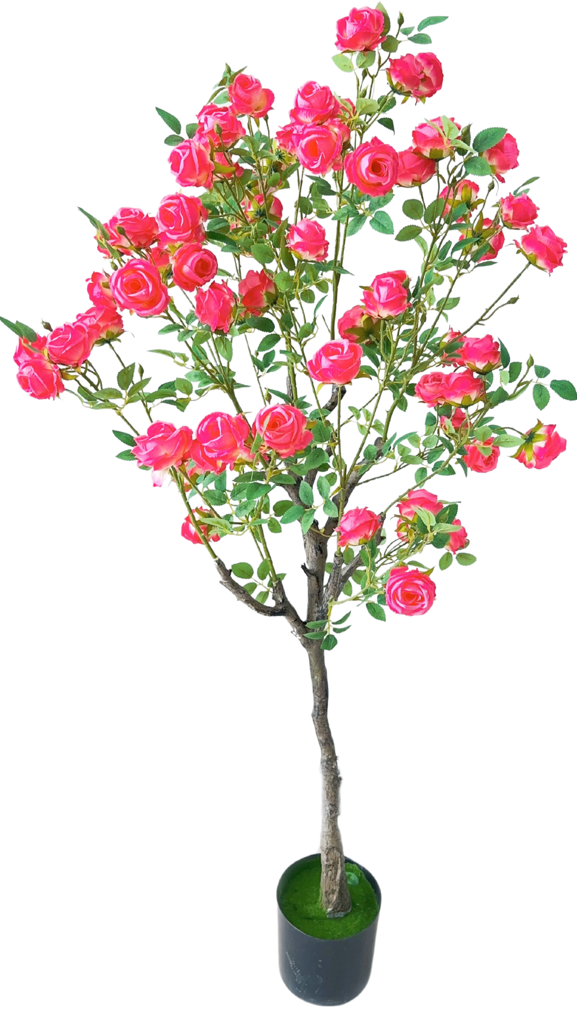 Kunstrozenboom 140 cm - Donkerroze