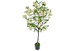 Kunstrozenboom 140 cm - Wit