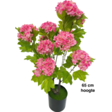 Kunsthortensia Boom 65 cm - Donkerroze