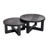 Salontafel Visgraat | Zwart Eiken Fineer - set van 2