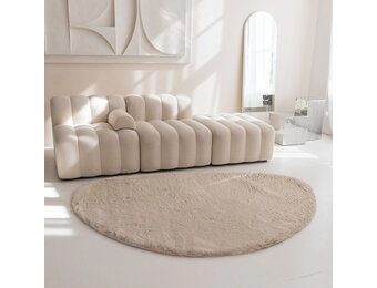 Fluffy Vloerkleed Beige - Organische vorm