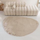Fluffy Vloerkleed Beige - Organische vorm - 190 x 275 cm