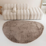 Fluffy Vloerkleed Taupe - Organische vorm - 190 x 275 cm