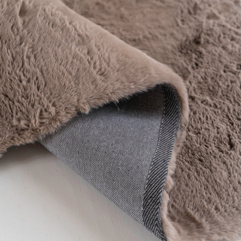 Fluffy Vloerkleed Taupe - Organische vorm - 190 x 275 cm