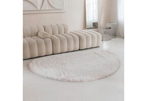 Fluffy Vloerkleed Crème - Organische vorm