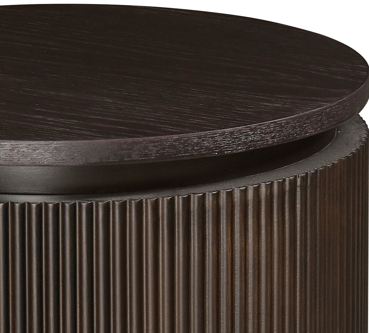 Bijzettafel Woodville | Bruin Eiken Fineer - Rond