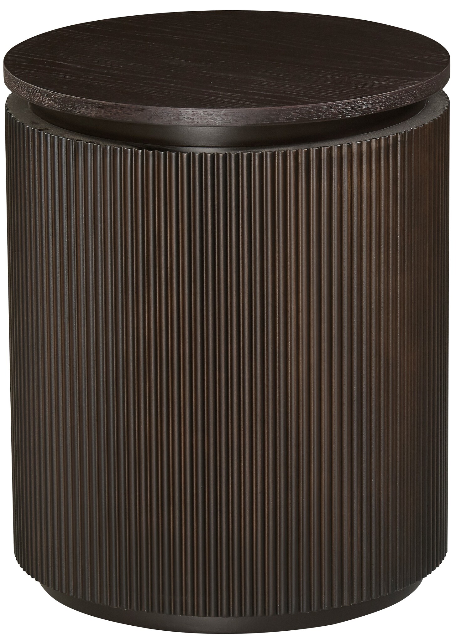 Bijzettafel Woodville | Bruin Eiken Fineer - Rond