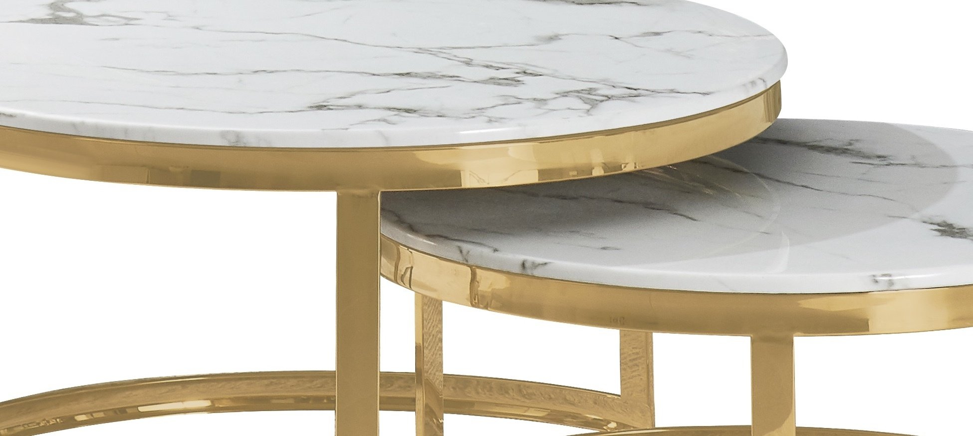 Salontafel Doblo marmer wit / goud