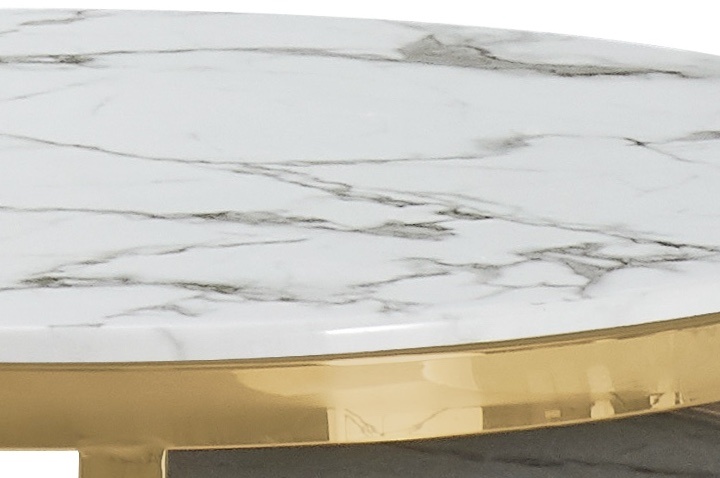 Salontafel Doblo marmer wit / goud
