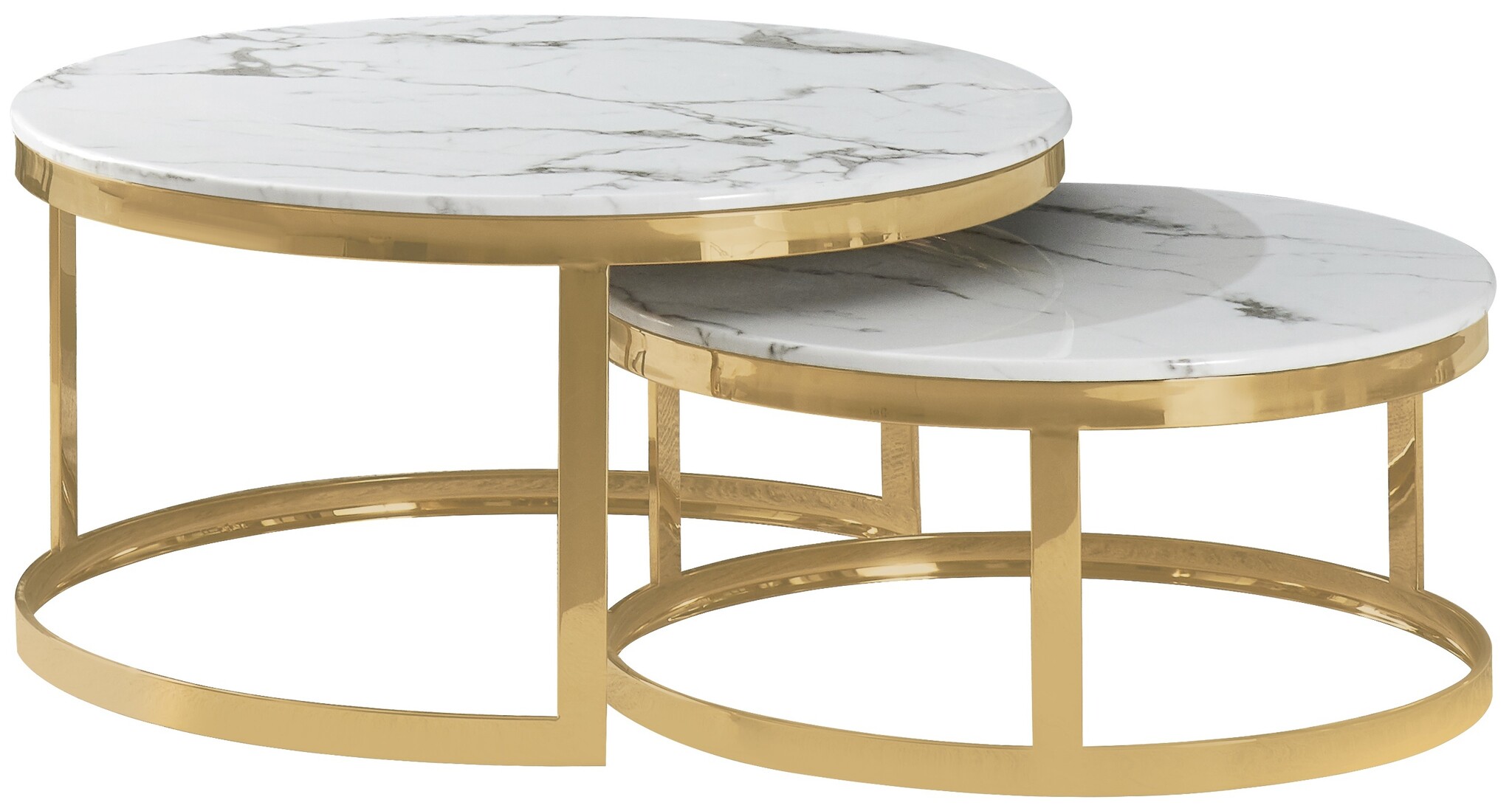 Salontafel Doblo marmer wit / goud