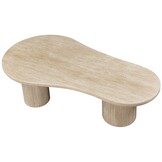 Salontafel Carrara | Organisch Travertin | 3 poten rond