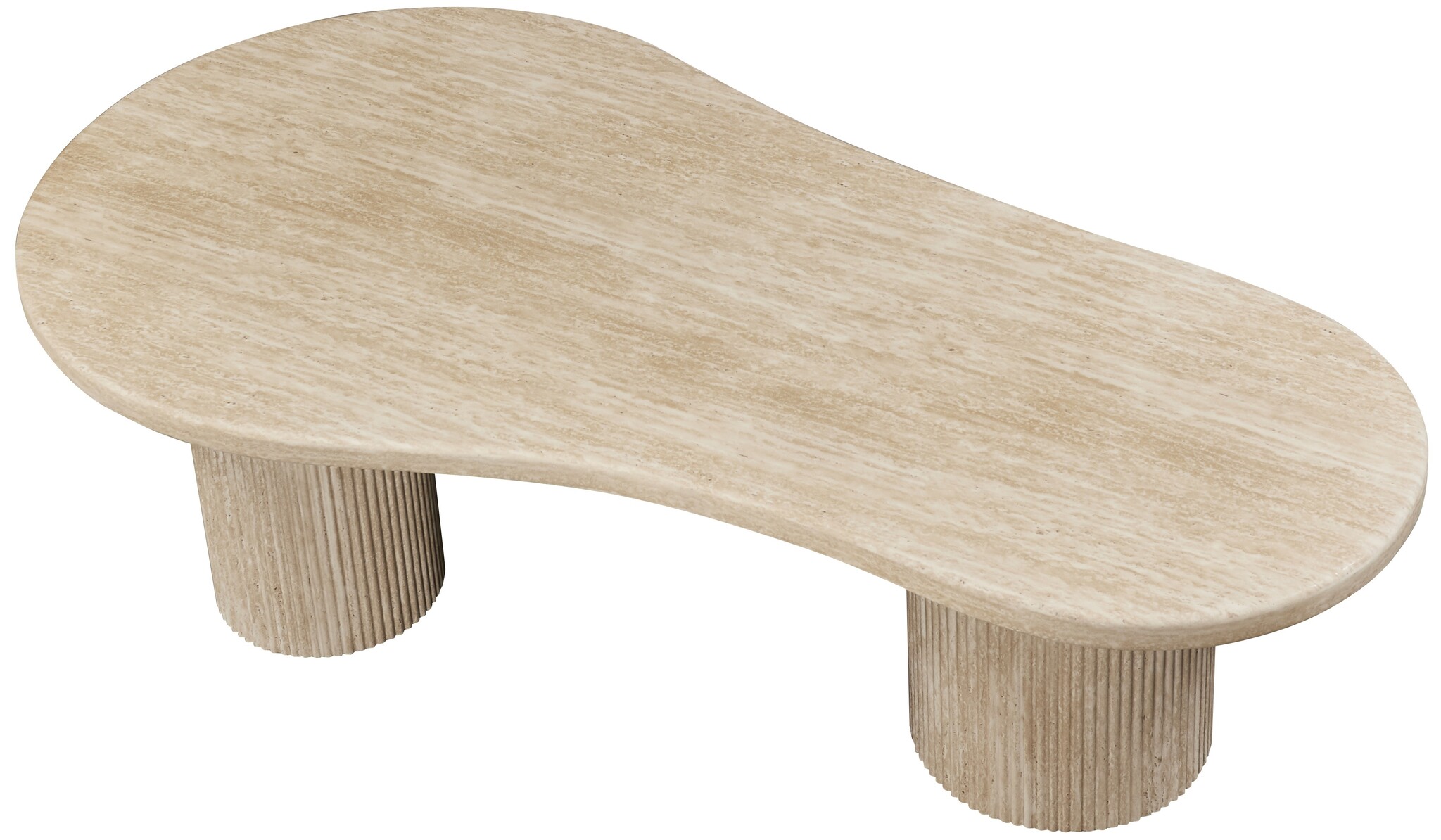 Salontafel Carrara | Organisch Travertin | 3 poten rond