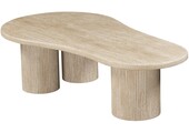 Salontafel Carrara | Organisch Travertin - Ronde poten