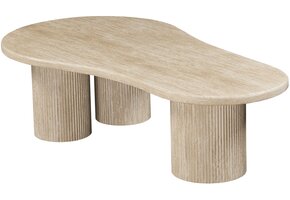 Salontafel Carrara | Organisch Travertin - Ronde poten