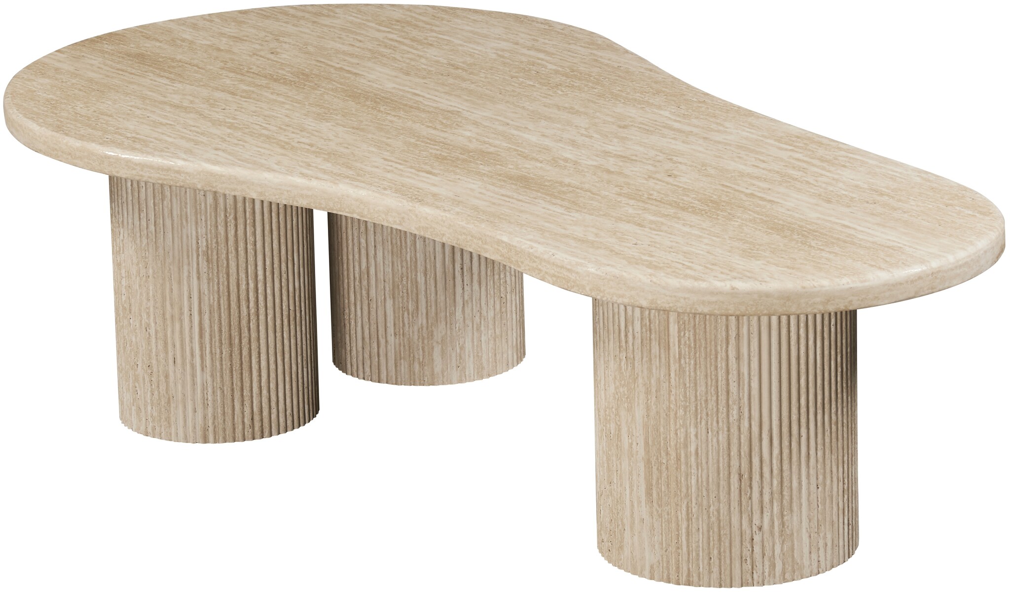 Salontafel Carrara | Organisch Travertin | 3 poten rond