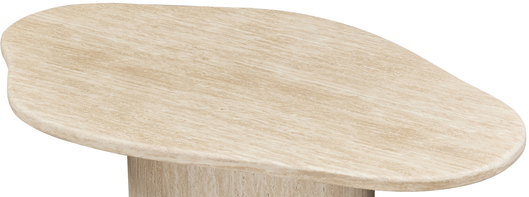 Salontafel Carrara | Organisch Travertin | Ovale poot