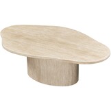 Salontafel Carrara | Organisch Travertin | Ovale poot