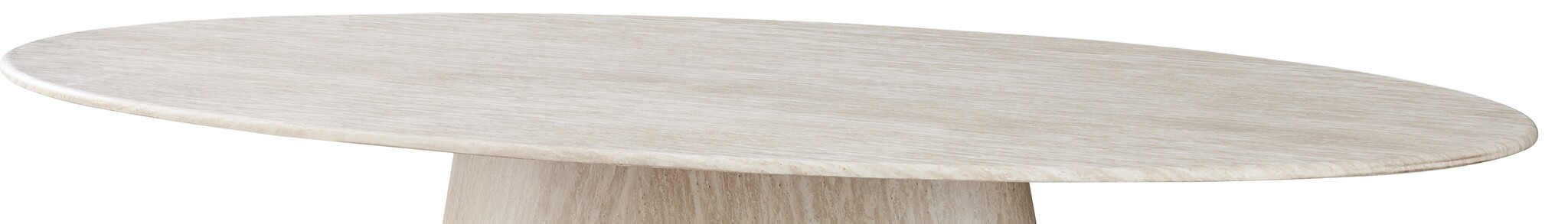 Eettafel Carrara - Travertin | Ovaal | Poot Cilinder Ovaal