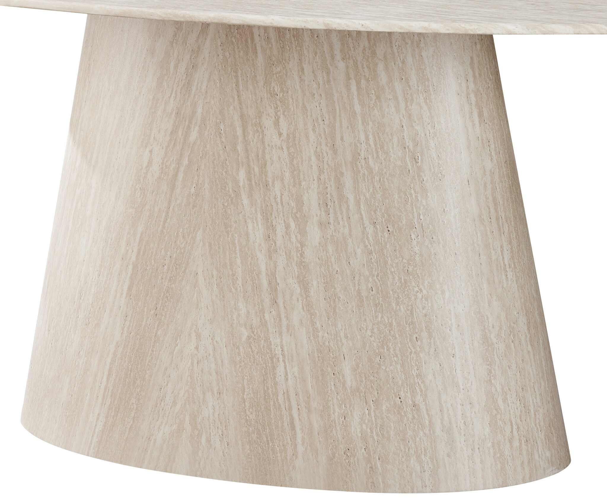 Eettafel Carrara - Travertin | Ovaal | Poot Cilinder Ovaal