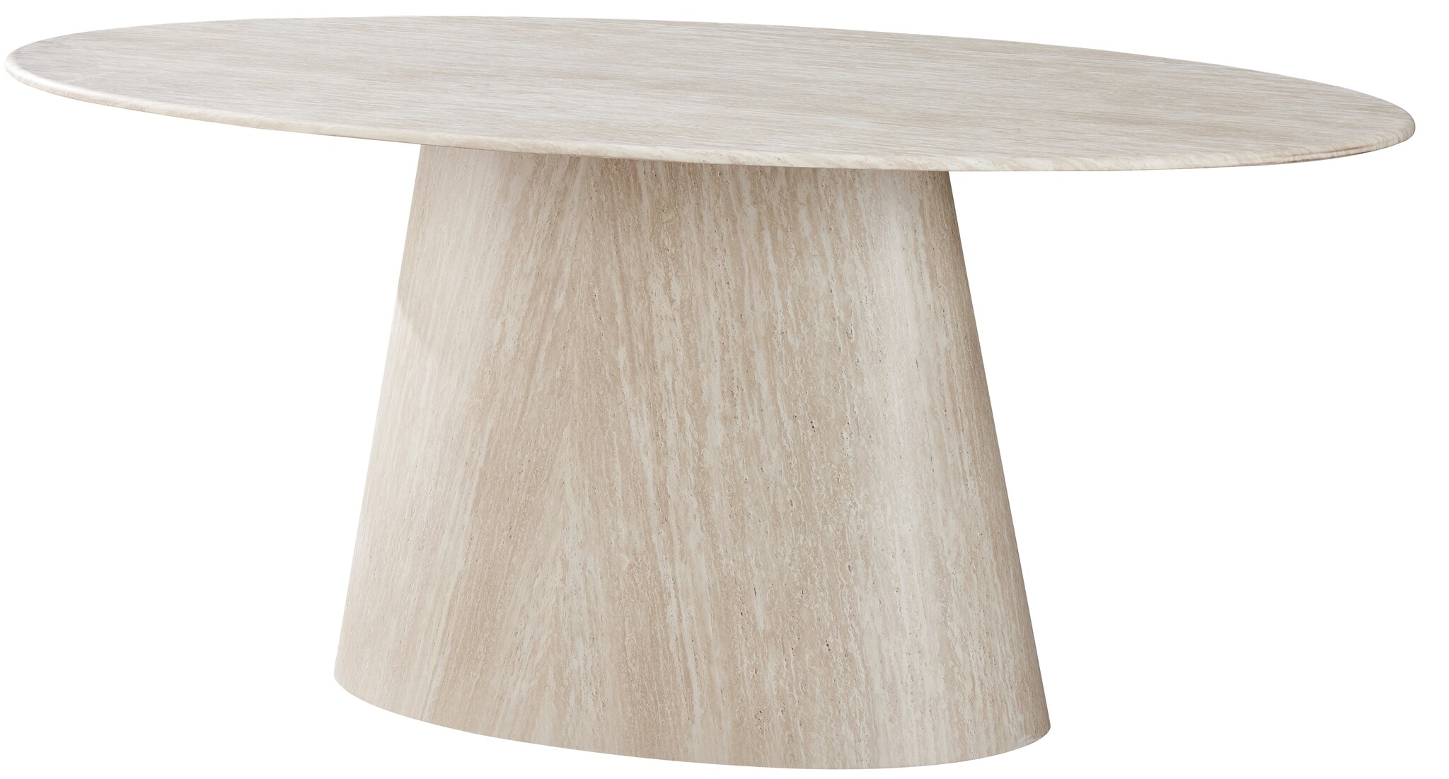 Eettafel Carrara - Travertin | Ovaal | Poot Cilinder Ovaal