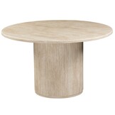Eettafel Carrara - Travertin | Rond - Geribbeld