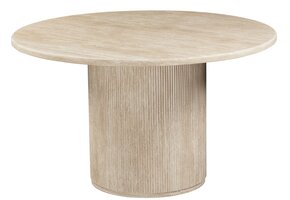 Eettafel Carrara - Travertin | Rond - Geribbeld