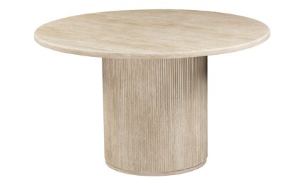 Eettafel Carrara - Travertin | Rond - Geribbeld