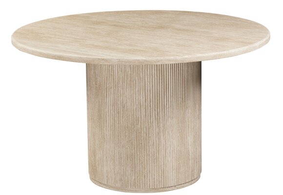 Eettafel Carrara - Travertin | Rond - Geribbeld