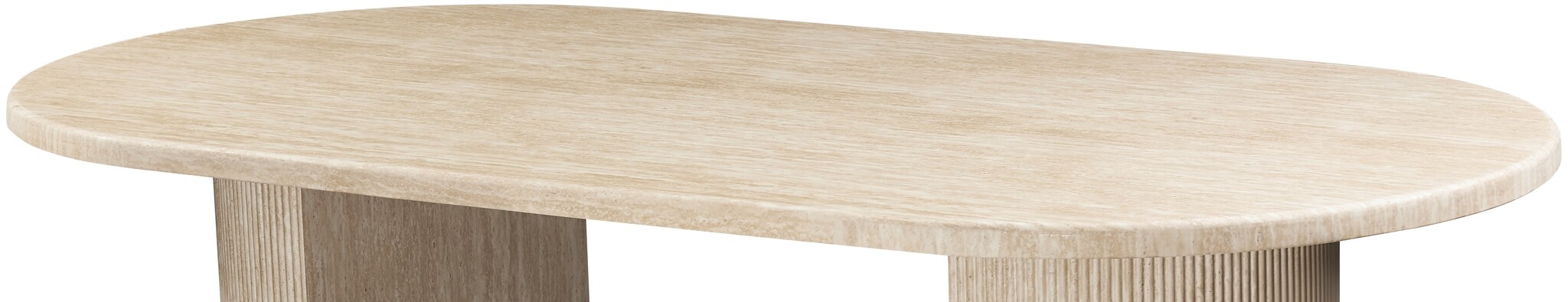 Eettafel Carrara - Travertin | Ovaal - Geribbeld