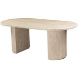 Eettafel Carrara - Travertin | Ovaal - Geribbeld