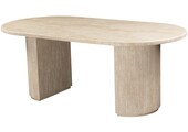 Eettafel Carrara - Travertin | Ovaal - Geribbeld