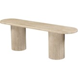 Tv-meubel Carrara - Travertin | Ovaal - Geribbeld