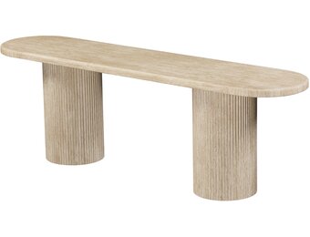 Tv-meubel Carrara - Travertin | Ovaal - Geribbeld