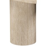 Sidetable Carrara - Travertin | Ovaal - Geribbeld