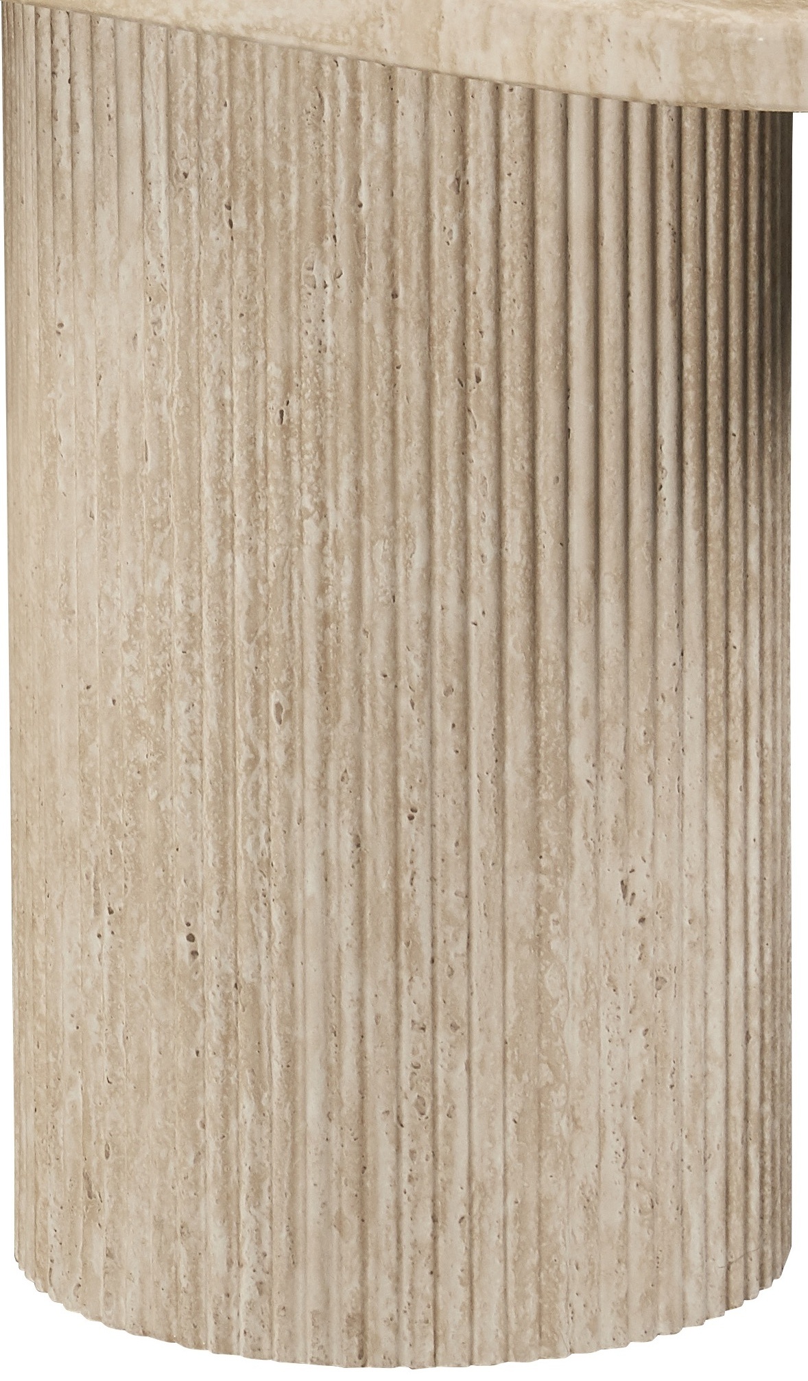 Sidetable Carrara - Travertin | Ovaal - Geribbeld