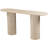 Sidetable Carrara - Travertin | Ovaal - Geribbeld