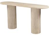 Sidetable Carrara - Travertin | Ovaal - Geribbeld