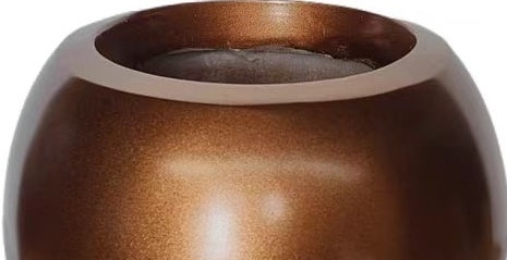 Pot Luna | Mat Koper - Rond - D25 H22 cm