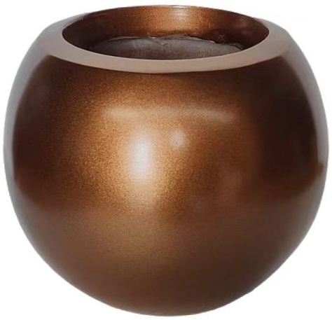 Pot Luna | Mat Koper - Rond - D25 H22 cm