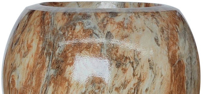 Pot Luna | Bruin Marmer - Rond - D25 H22 cm