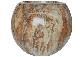 Pot Luna | Bruin marmer - Rond - D25 H22