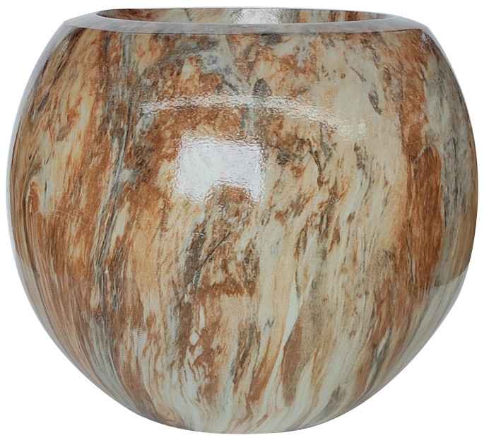 Pot Luna | Bruin Marmer - Rond - D25 H22 cm