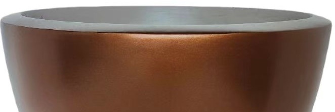 Pot Mia | Mat Koper - Rond - Laag - D40 H25 cm