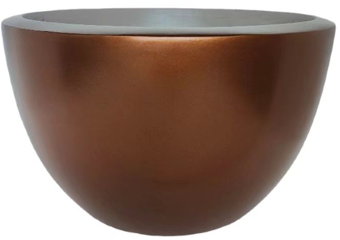 Pot Mia | Mat Koper - Rond - Laag - D40 H25 cm