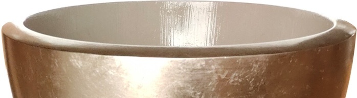 Pot Mia | Koper Bladzilver - Rond - Laag - D40 H25