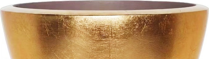 Pot Mia | Goud Bladzilver - Rond - Laag - D40 H25 cm