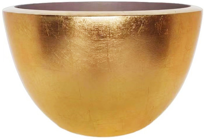 Pot Mia | Goud Bladzilver - Rond - Laag - D40 H25 cm