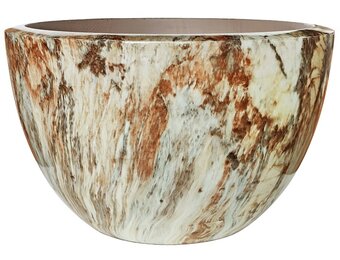 Pot Mia | Bruin Marmer - Rond - Laag - D40 H25